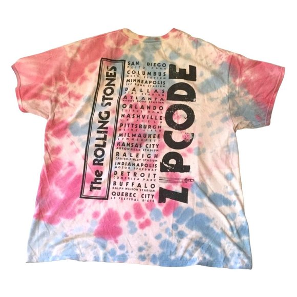 The Rolling Stones Zipcode Concert Tour Tie-Dye Shirt XL Tee T-shirt Zip Code - Picture 2 of 5